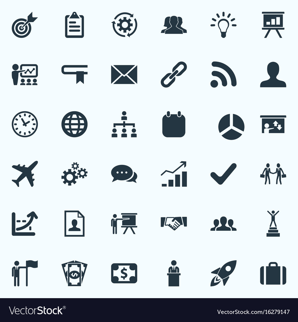 Set of simple strategy icons