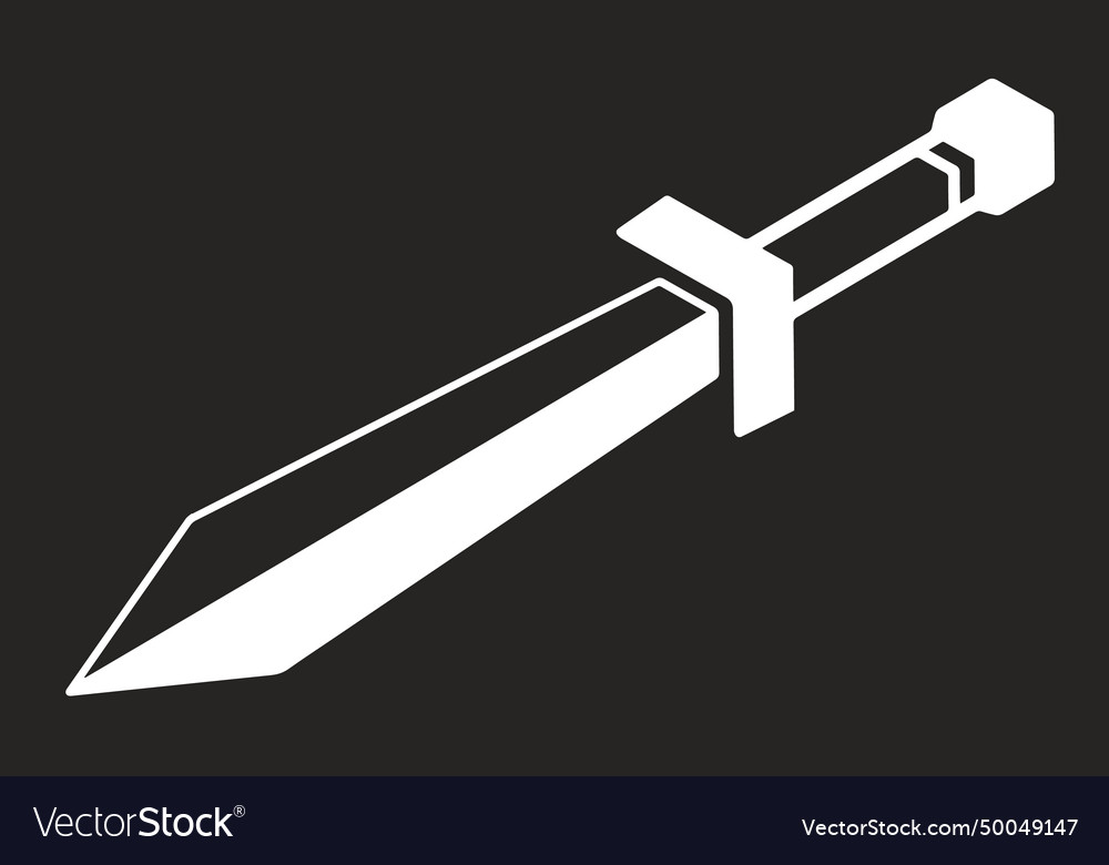 Sharp minimalistic sword monochrome element Vector Image