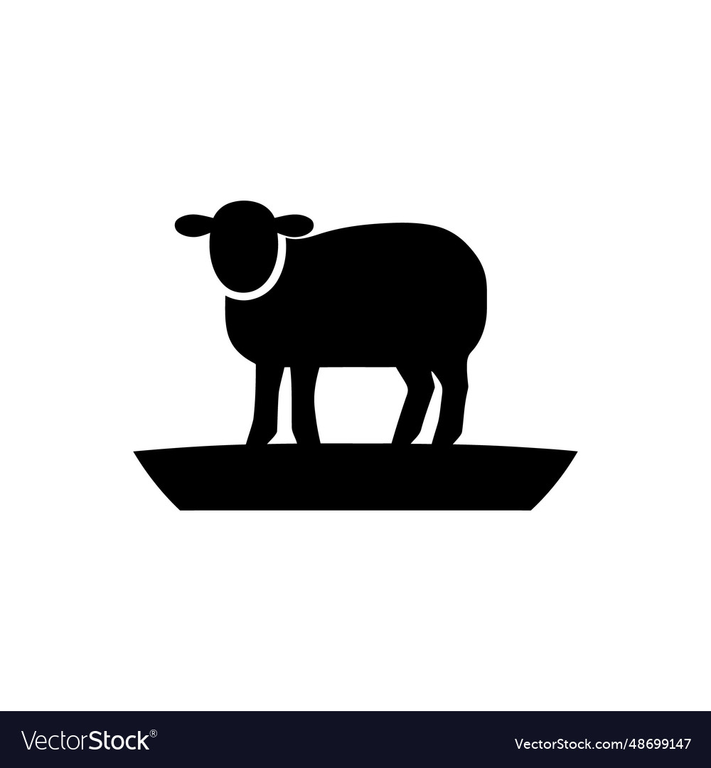 Sheep grazing in the pasture icon