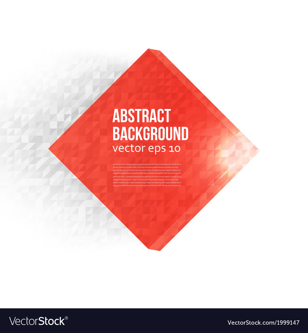 Square abstract background card red