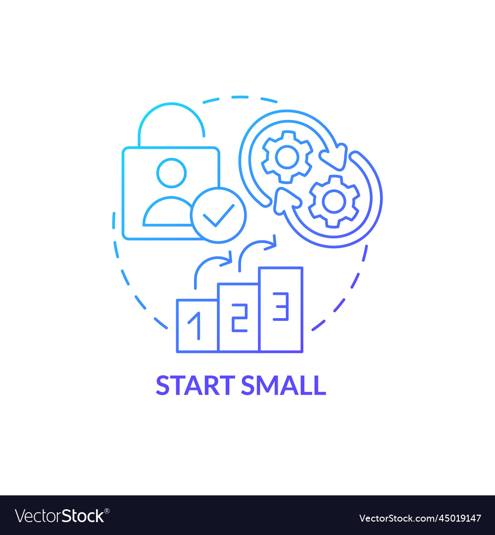 Start small blue gradient concept icon Royalty Free Vector