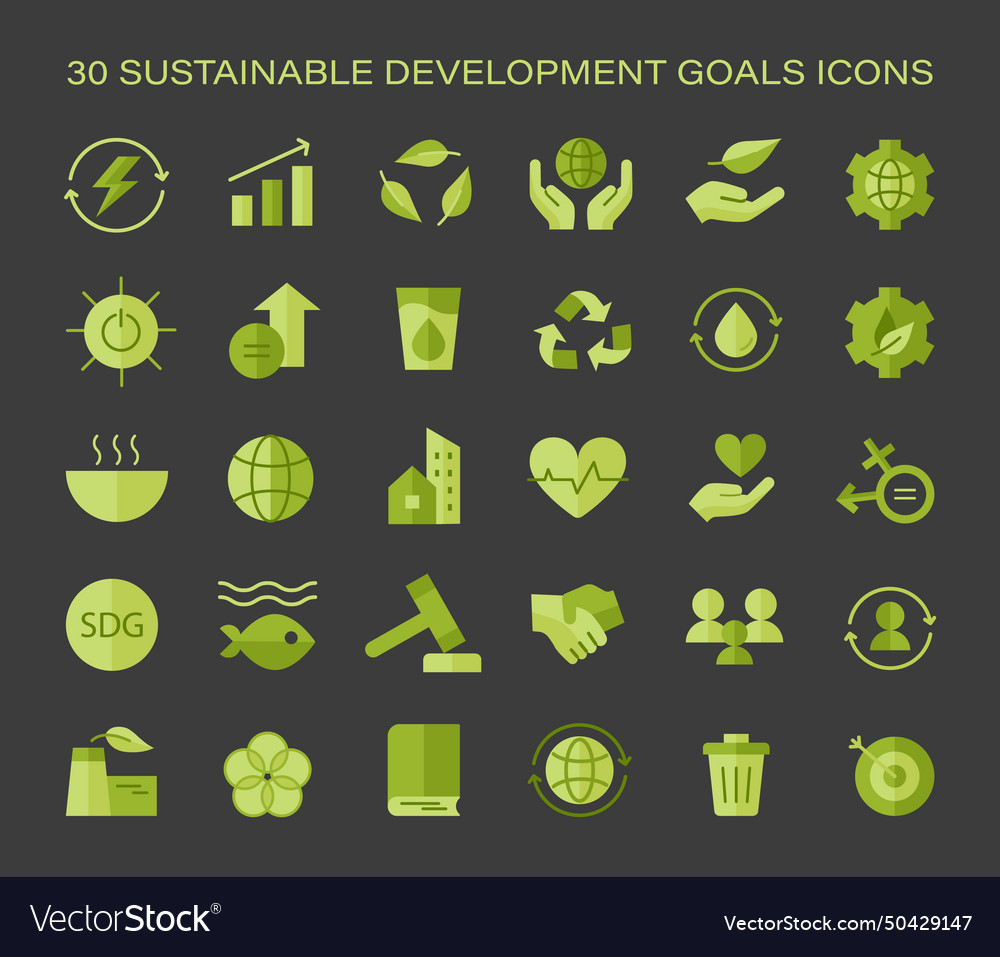 Sustainable development goals icon set global Vector Image