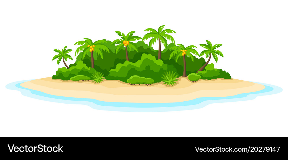 Tropical island in ocean Royalty Free Vector Image