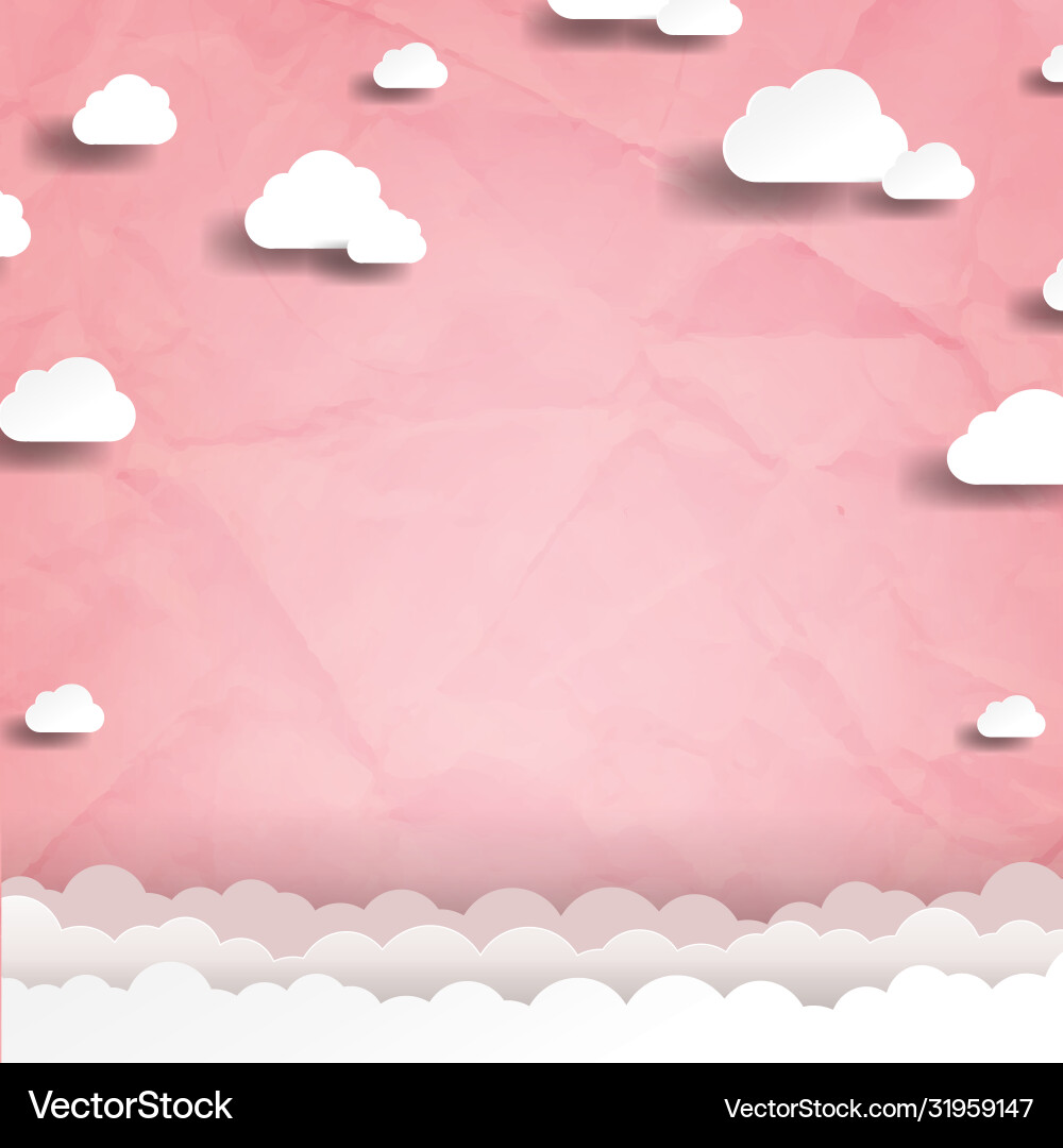 White cloud with pink background Royalty Free Vector Image