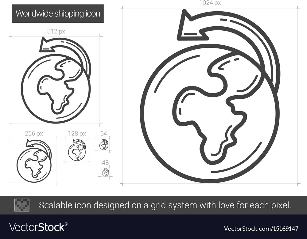 Worldwide shipping line icon Royalty Free Vector Image