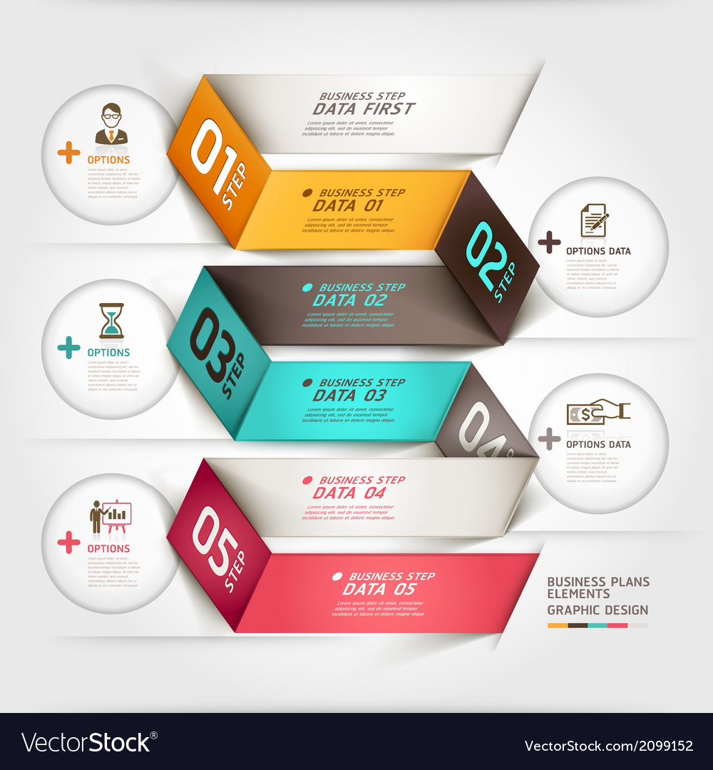 Business Diagram Origami Template Royalty Free Vector Image