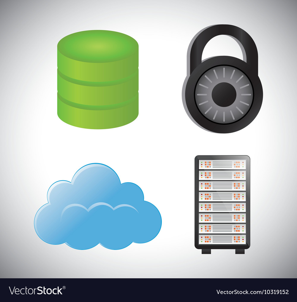 Cloud computing padlock web hosting design