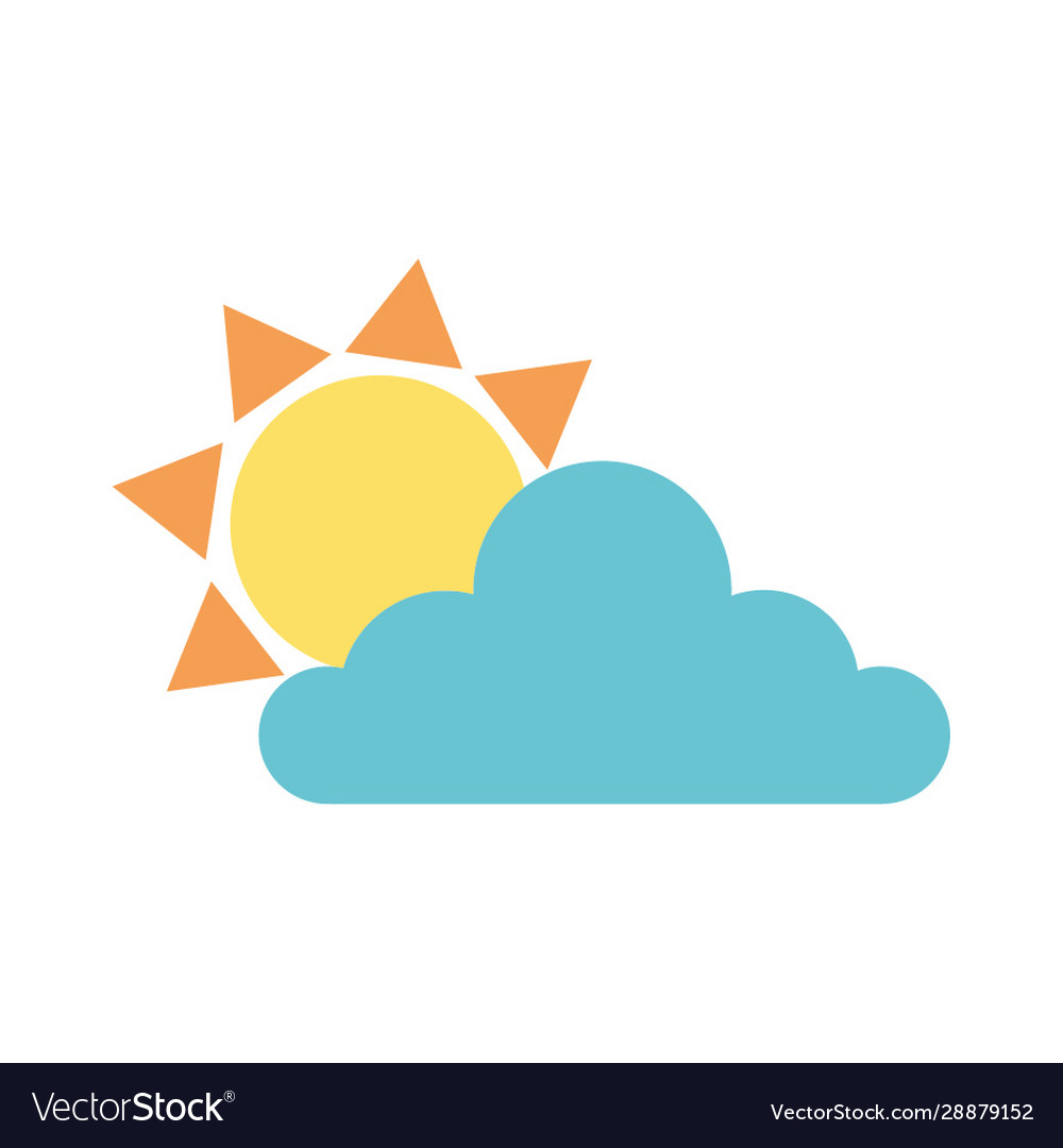 Cute summer sun with cloud Royalty Free Vector Image