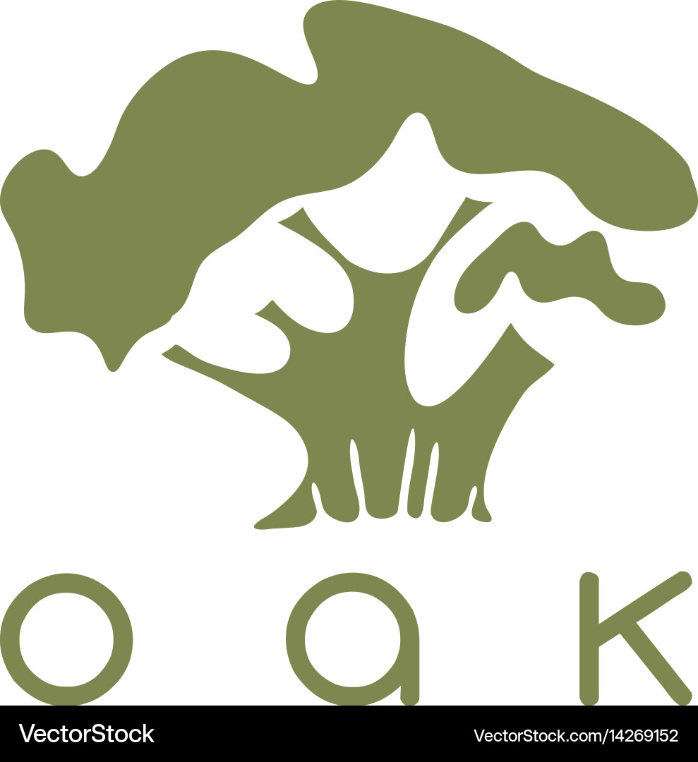 Design template oak tree Royalty Free Vector Image