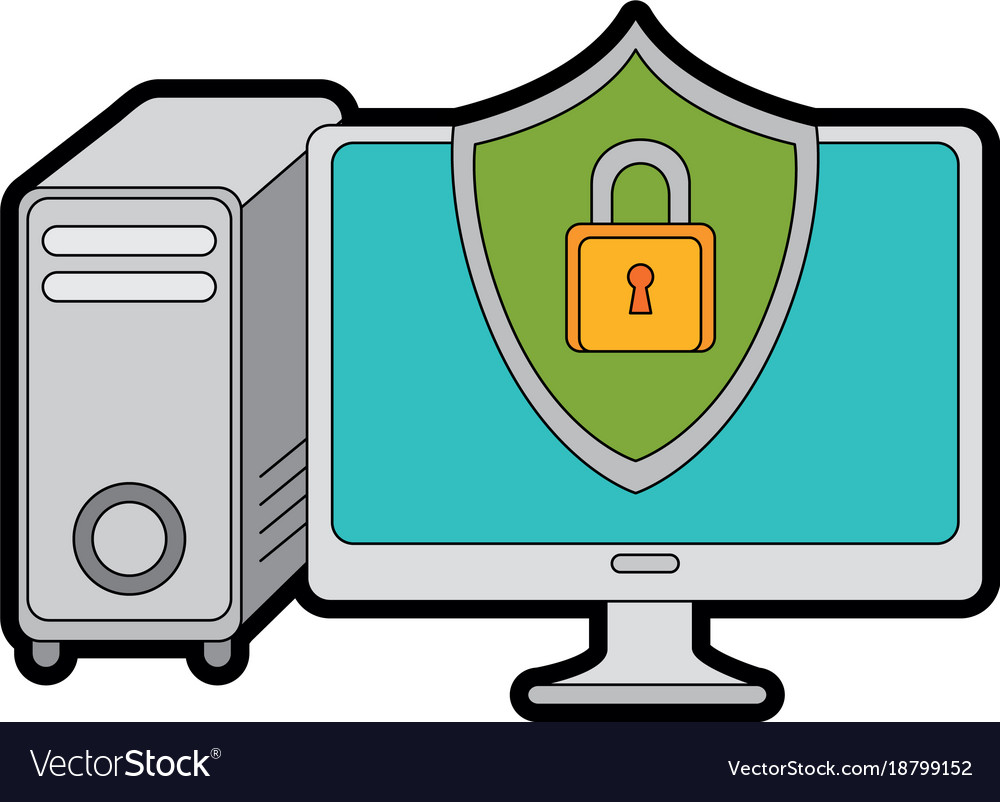 Desktop computer with shield