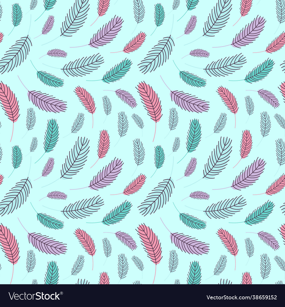 Feathers seamless pattern vector image Feathers seamless pattern