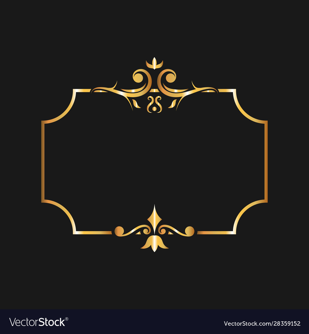 Goldener glänzender quadratischer Rahmen auf transparent Vector Image Goldener glänzender quadratischer Rahmen auf transparent