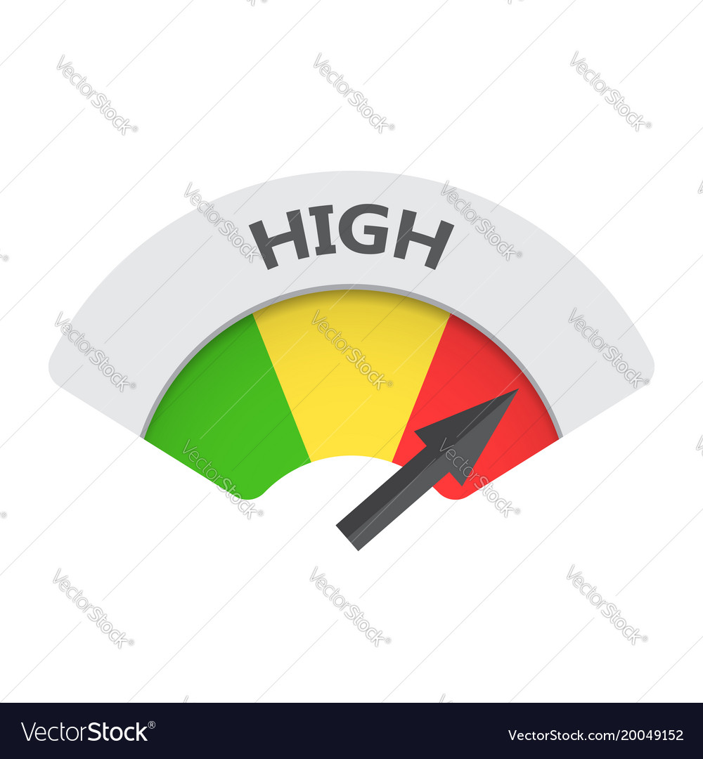 High Level Risk Gauge Icon Fuel On White Vector Image