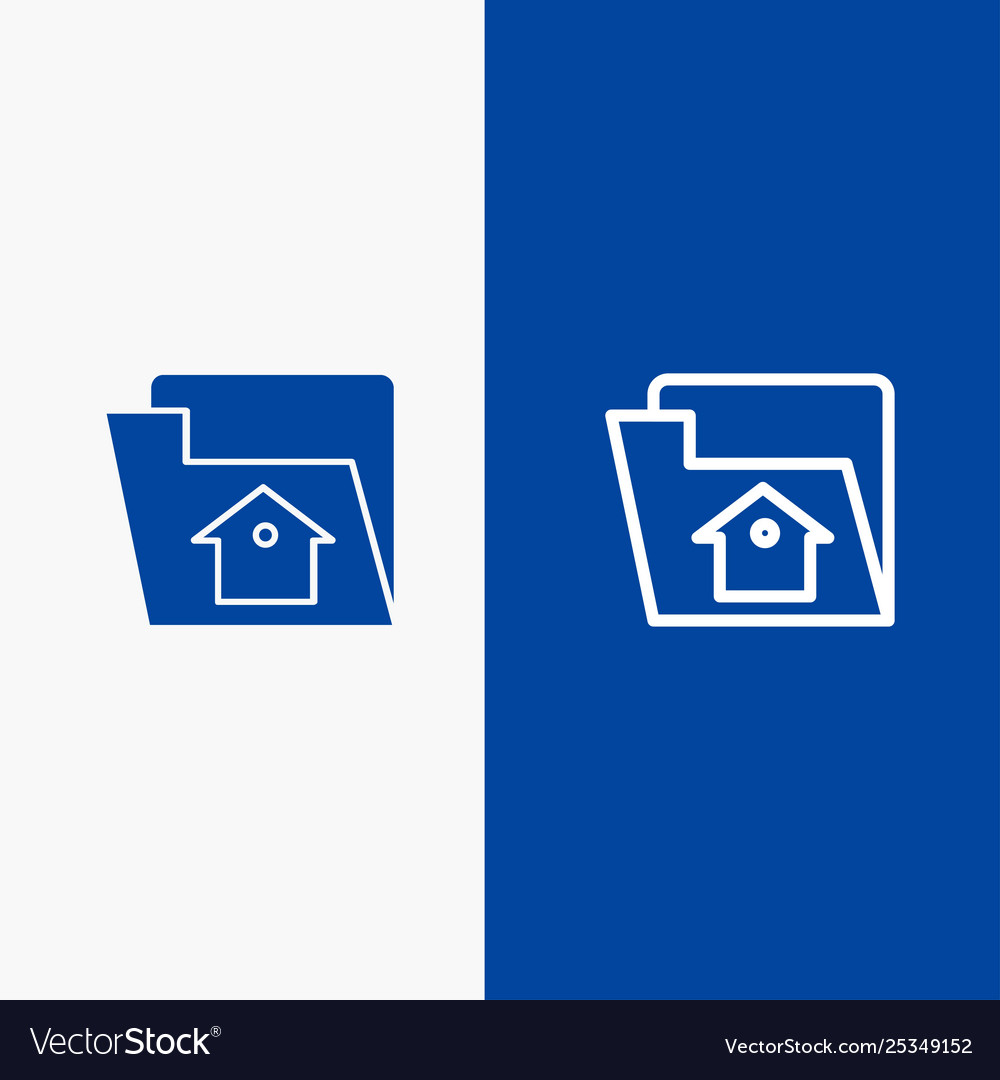 Home file setting service line and glyph solid vector image Home file setting service line and glyph solid