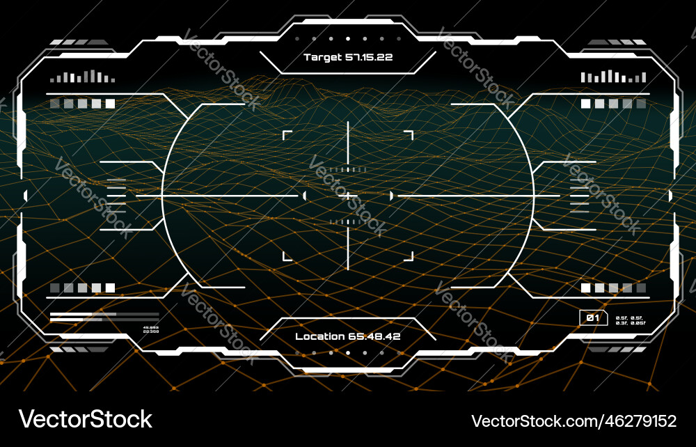 Hud futuristic screen interface with target aim Vector Image