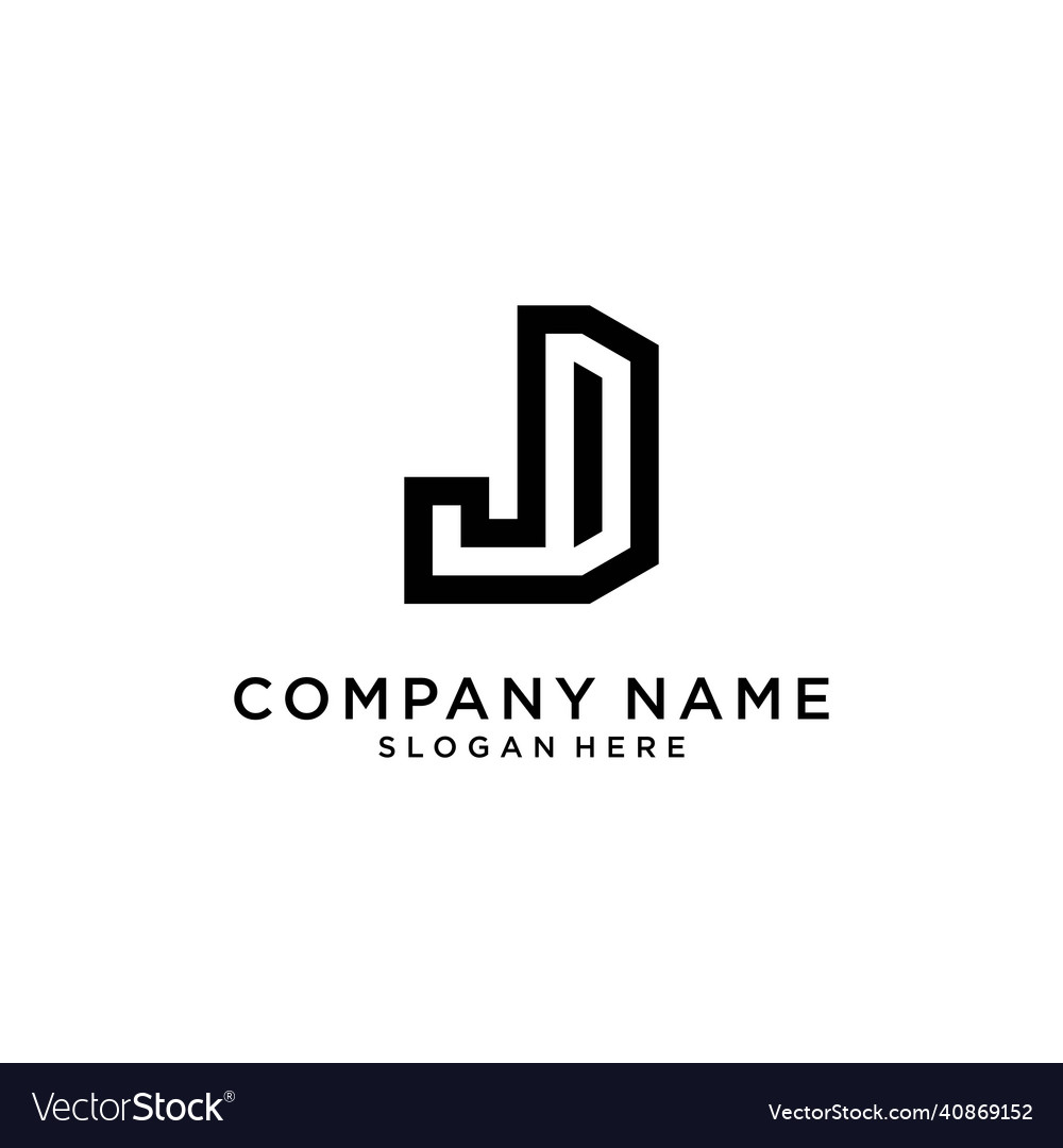 Jd or dj initial letter logo design template Vector Image