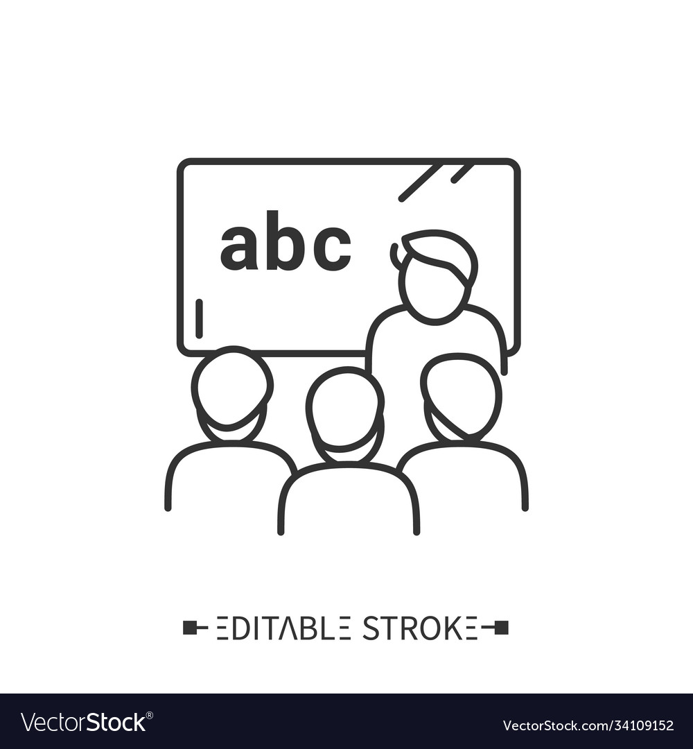 Language lesson line icon editable Vector Image Language lesson line icon editable