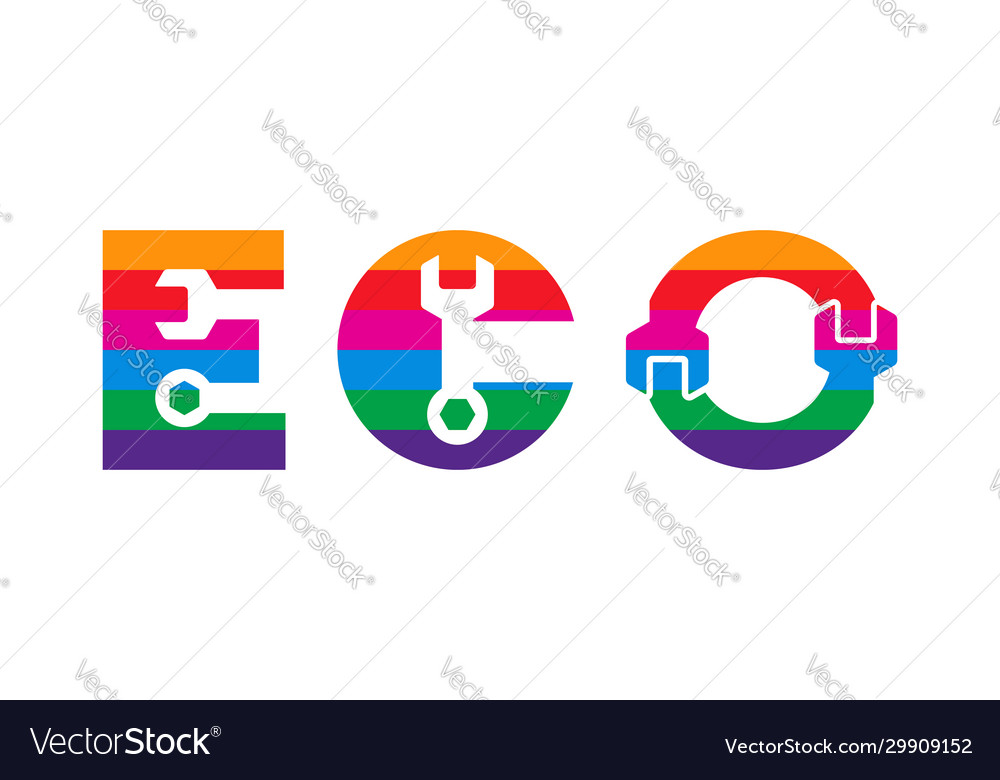 Letter e c and o logo design