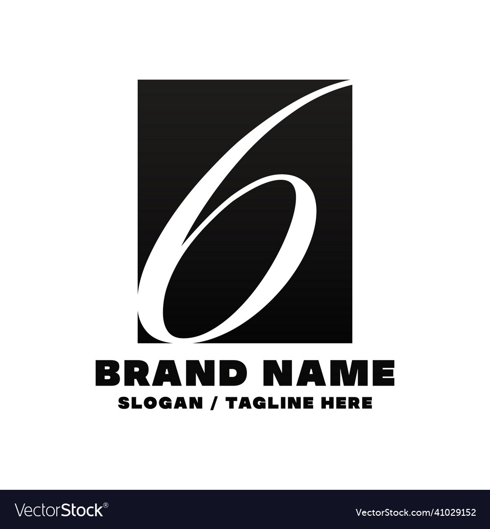 Number 6 logo design template vector image Number 6 logo design template