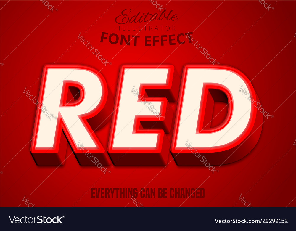 Red text editable effect