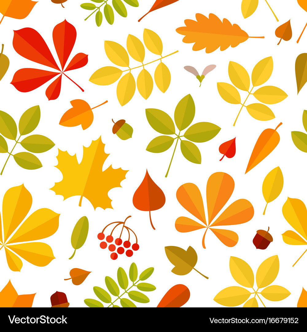 Seamless pattern autumn falling leaf isolated on Vector Image