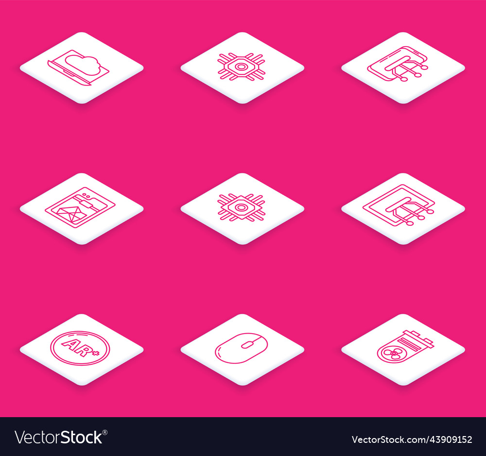Set line cloud technology data transfer Vector Image Set line cloud technology data transfer