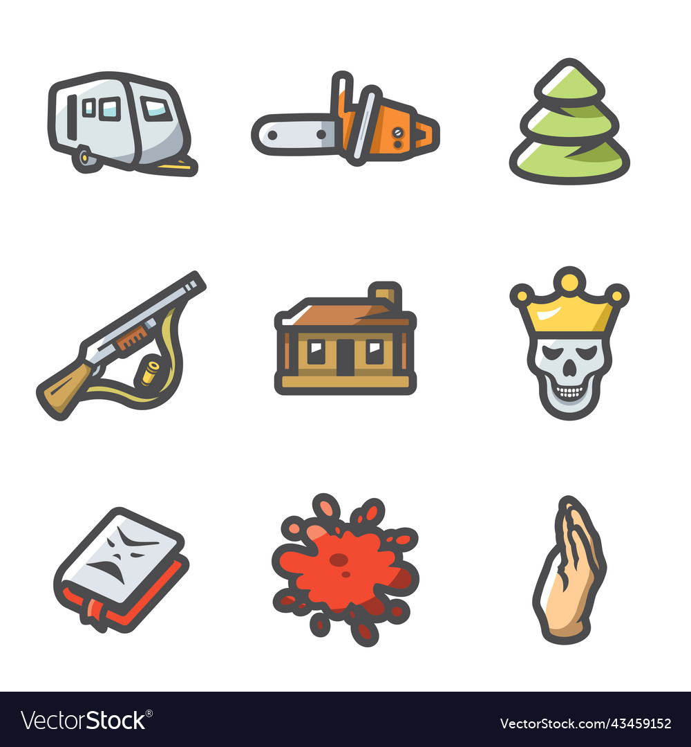 Set of horror icons Royalty Free Vector Image - VectorStock