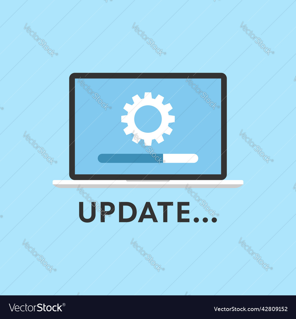 System update icon in flat style software upgrade vector image System update icon in flat style software upgrade
