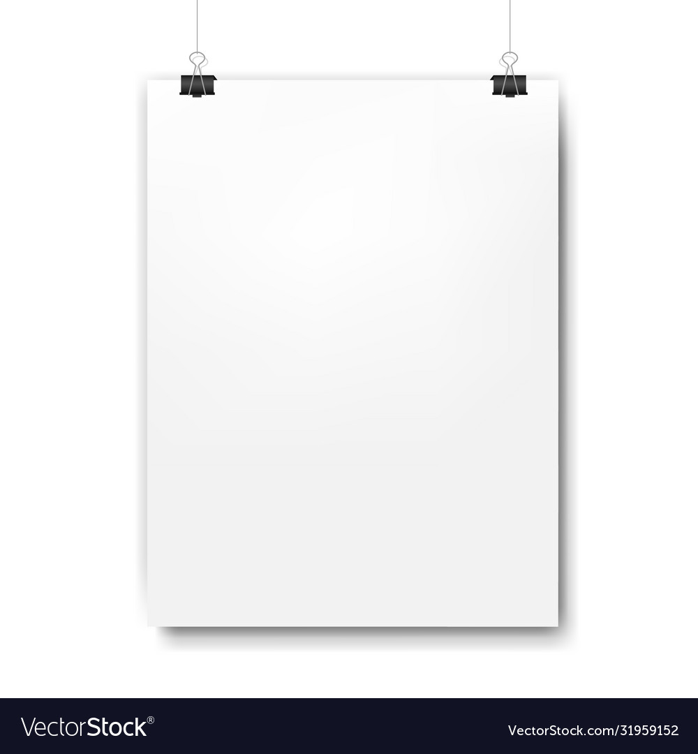 White mockup poster isolated background Royalty Free Vector