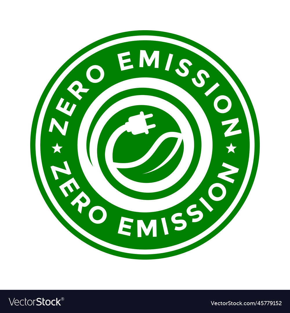 Zero emission badge template this design use leaf