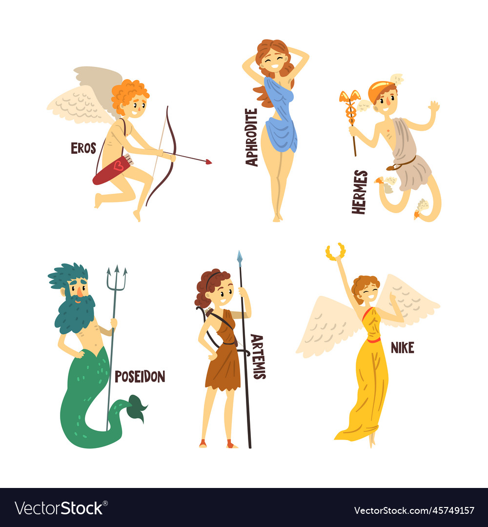 Ancient greek gods and mythological deities of Vector Image