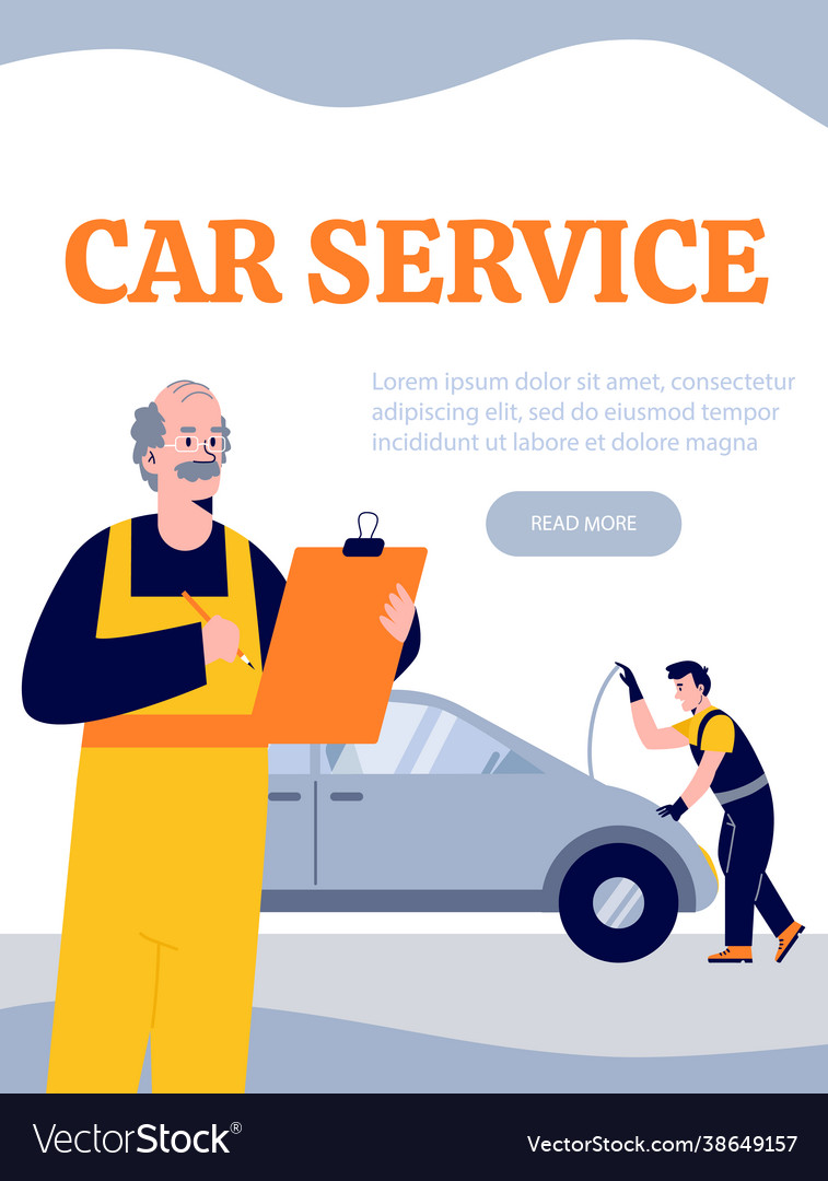 Car service and vehicle maintenance poster Vector Image