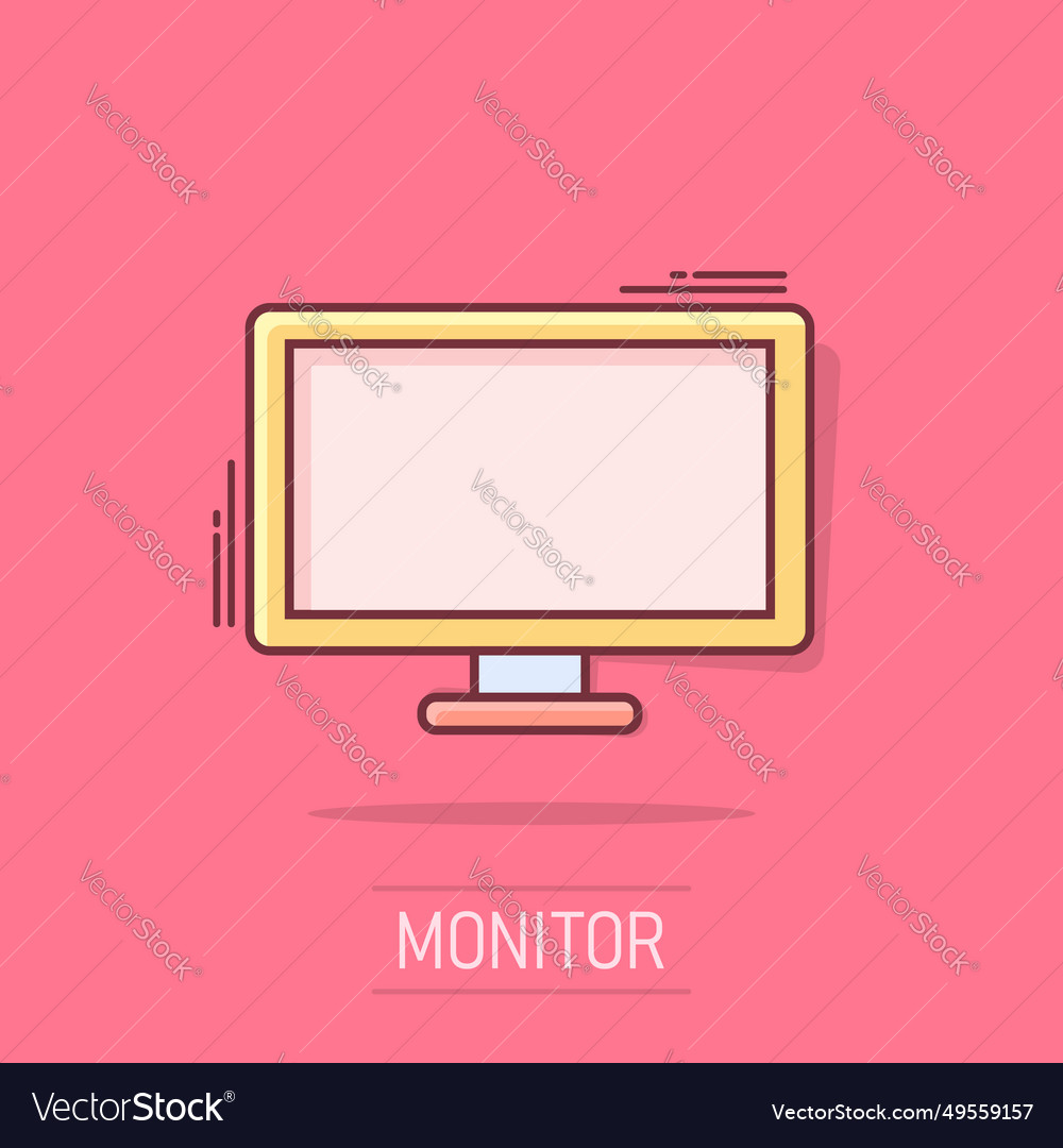 Cartoon Computer-Symbol im Comic-Stil Monitor Zeichen vector image Cartoon Computer-Symbol im Comic-Stil Monitor Zeichen