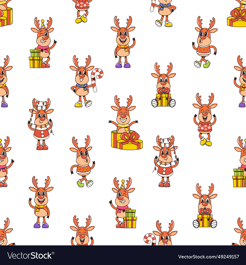 Charming seamless pattern featuring retro