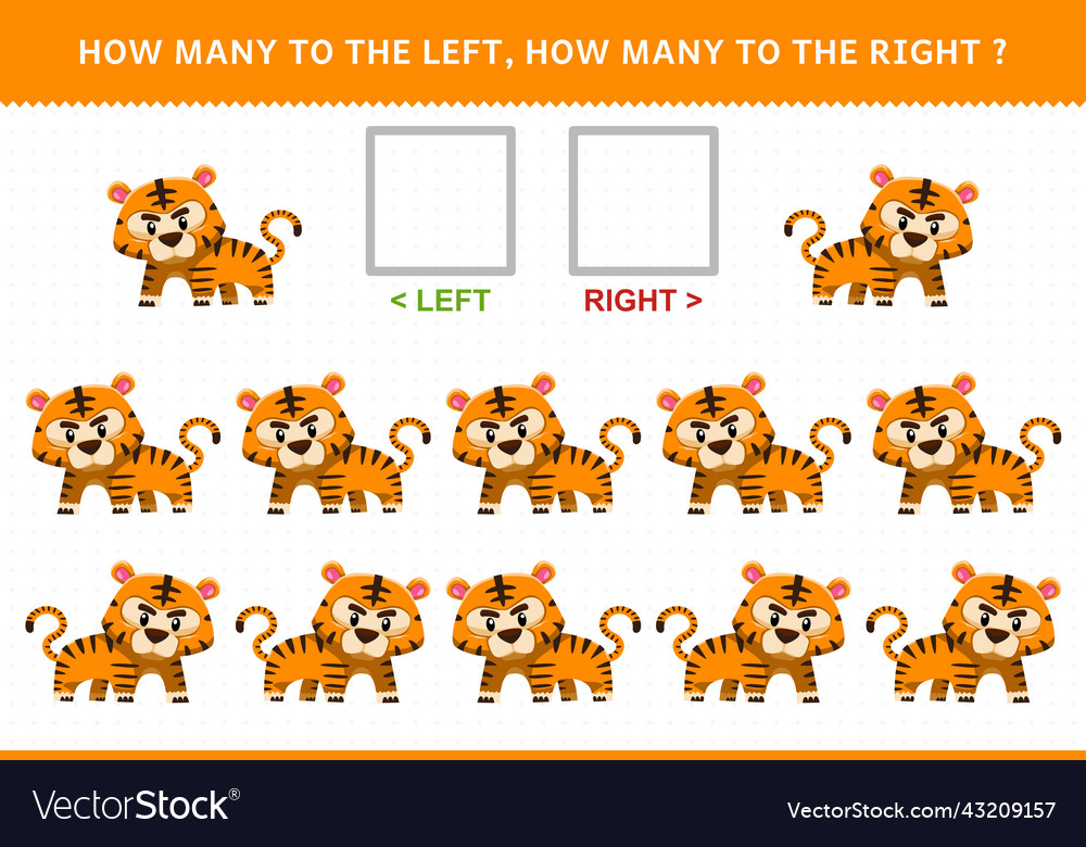 Education game for children how many tiger go