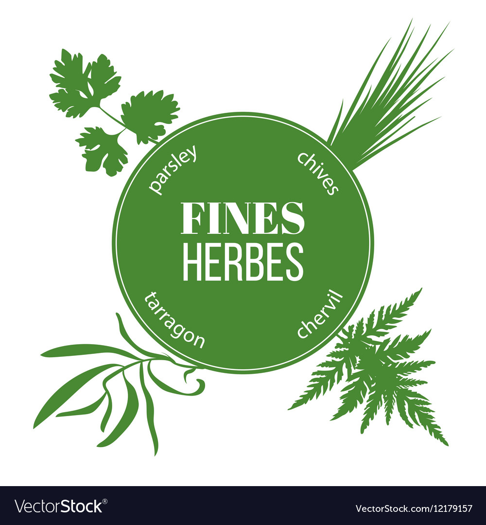 Fines herbes flat silhouettes Royalty Free Vector Image