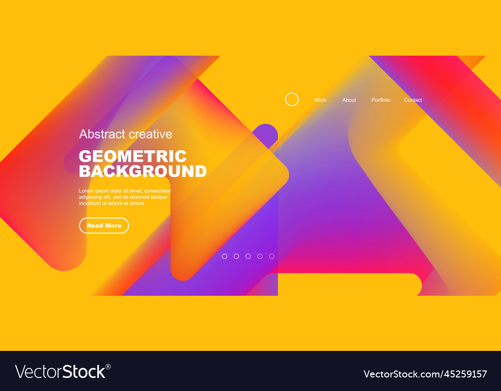 Fluid gradient triangles landing page background vector image Fluid gradient triangles landing page background