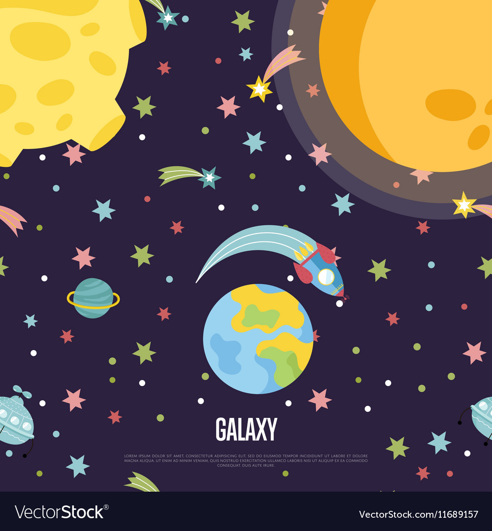 galaxy conceptual cartoon web page template vector image