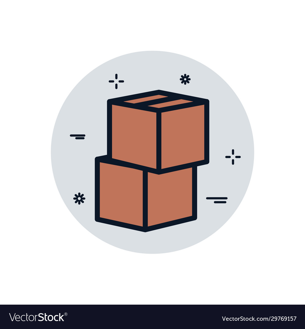 Isolated delivery boxes fill block style icon