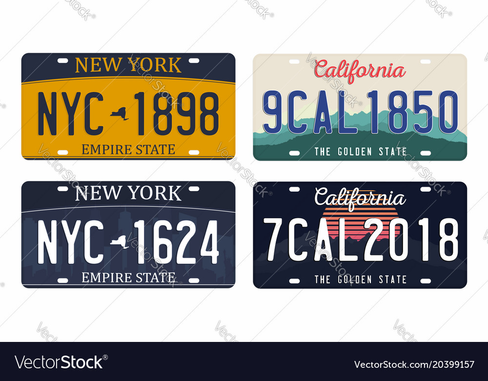 License plates isolated on white background new Vector Image