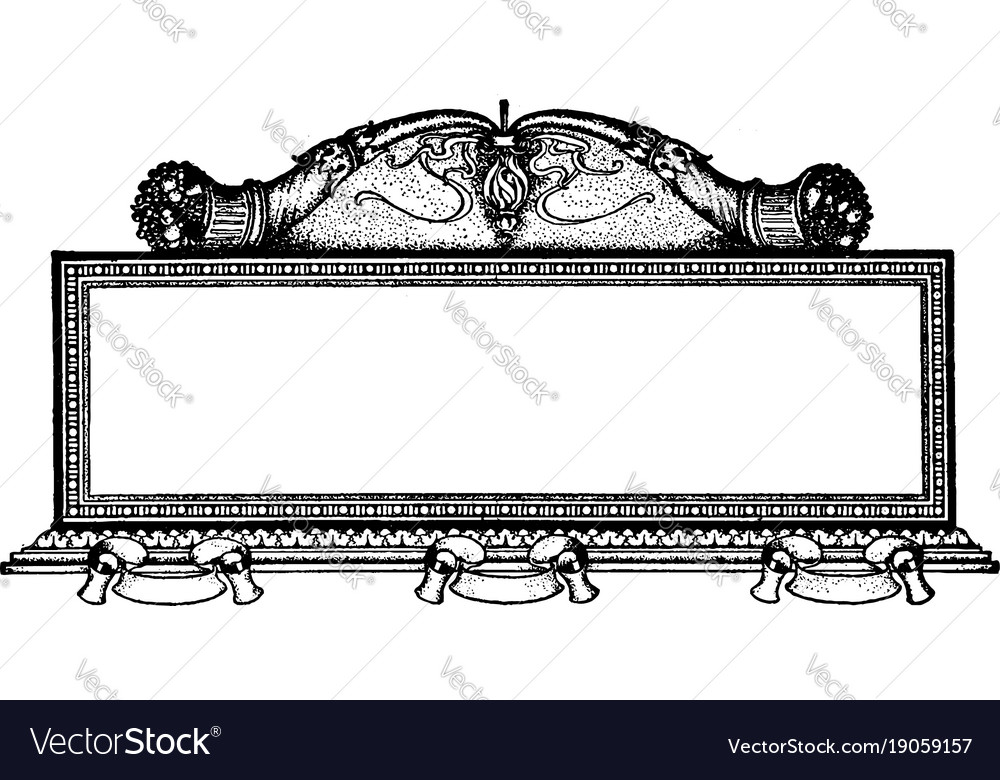 Ornate banner have snake pattern in this design