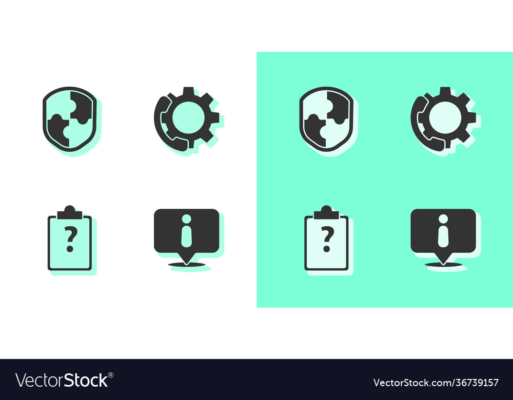 Set information shield clipboard with question vector image Set information shield clipboard with question