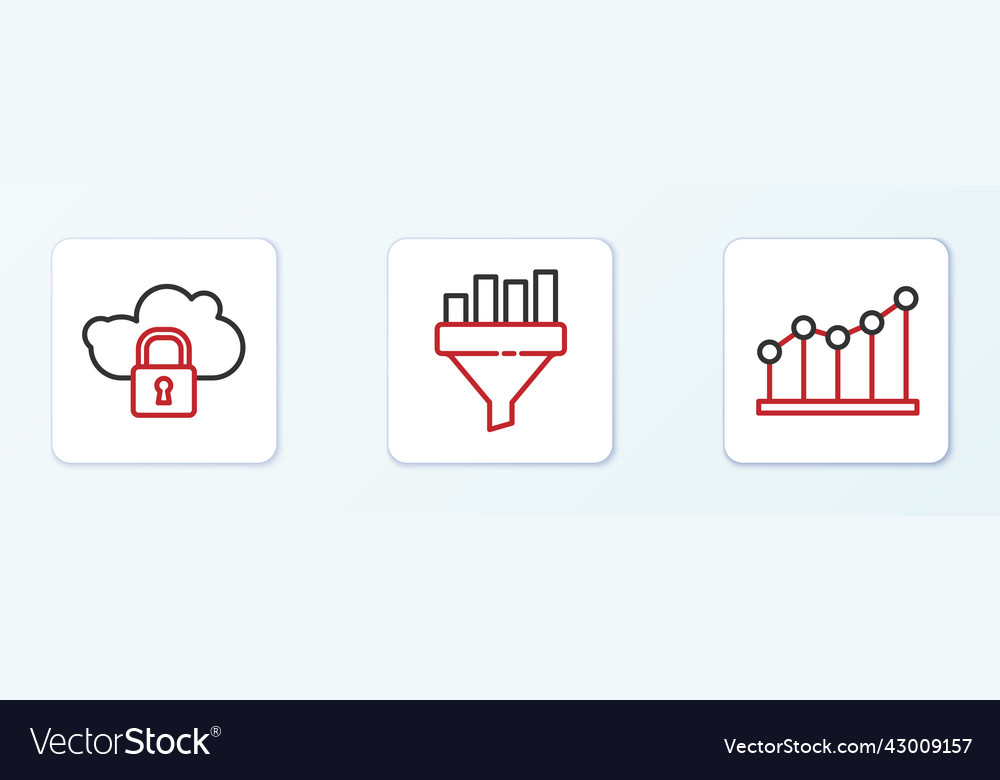 Set line pie chart infographic cloud computing Vector Image Set line pie chart infographic cloud computing