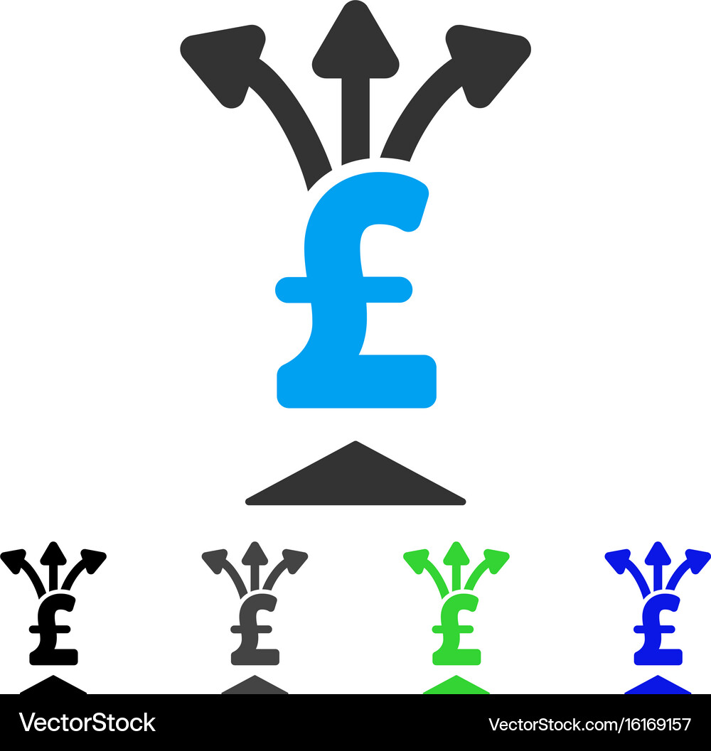 Share pound flat icon Royalty Free Vector Image