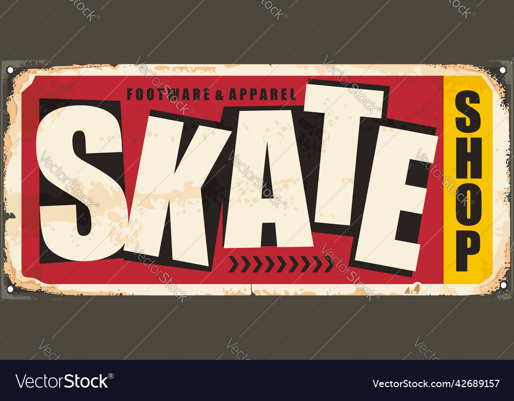Skate shop sign vector image Skate shop sign