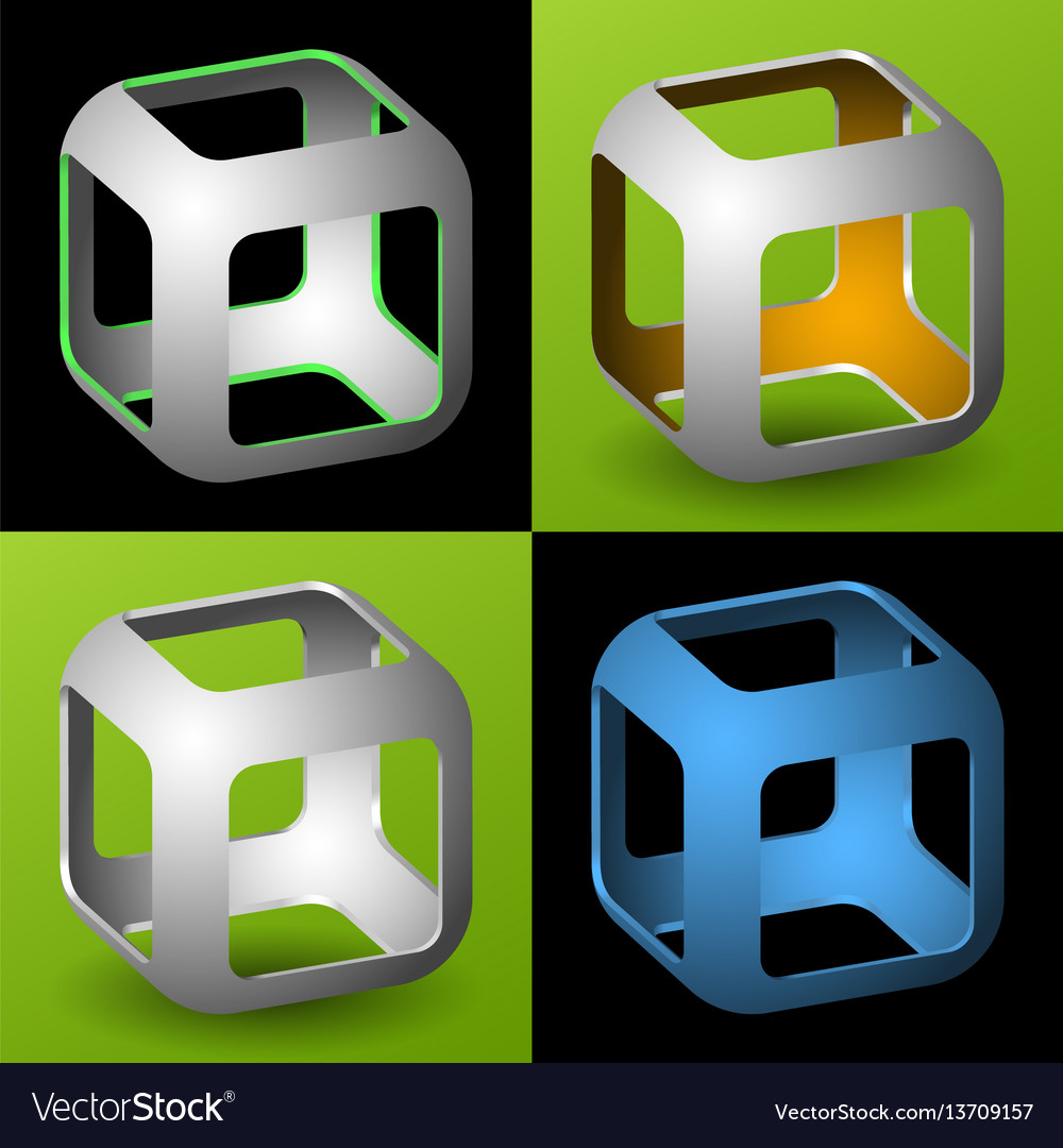 Smoothed 3d cube with openings