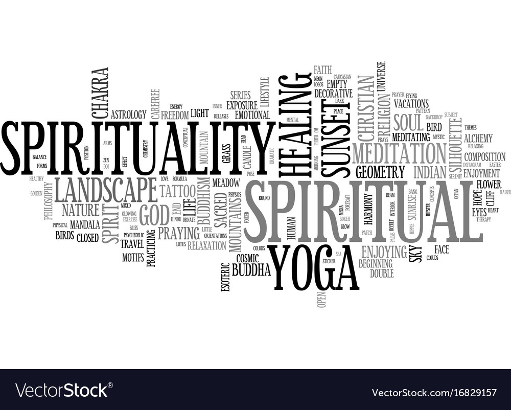 Spirituality word cloud concept Royalty Free Vector Image