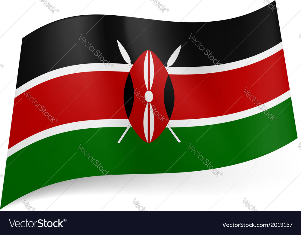 State flag of kenya Royalty Free Vector Image - VectorStock