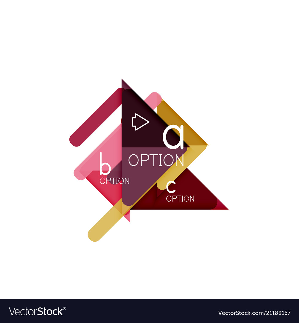 Triangle data visualization design option vector image Triangle data visualization design option