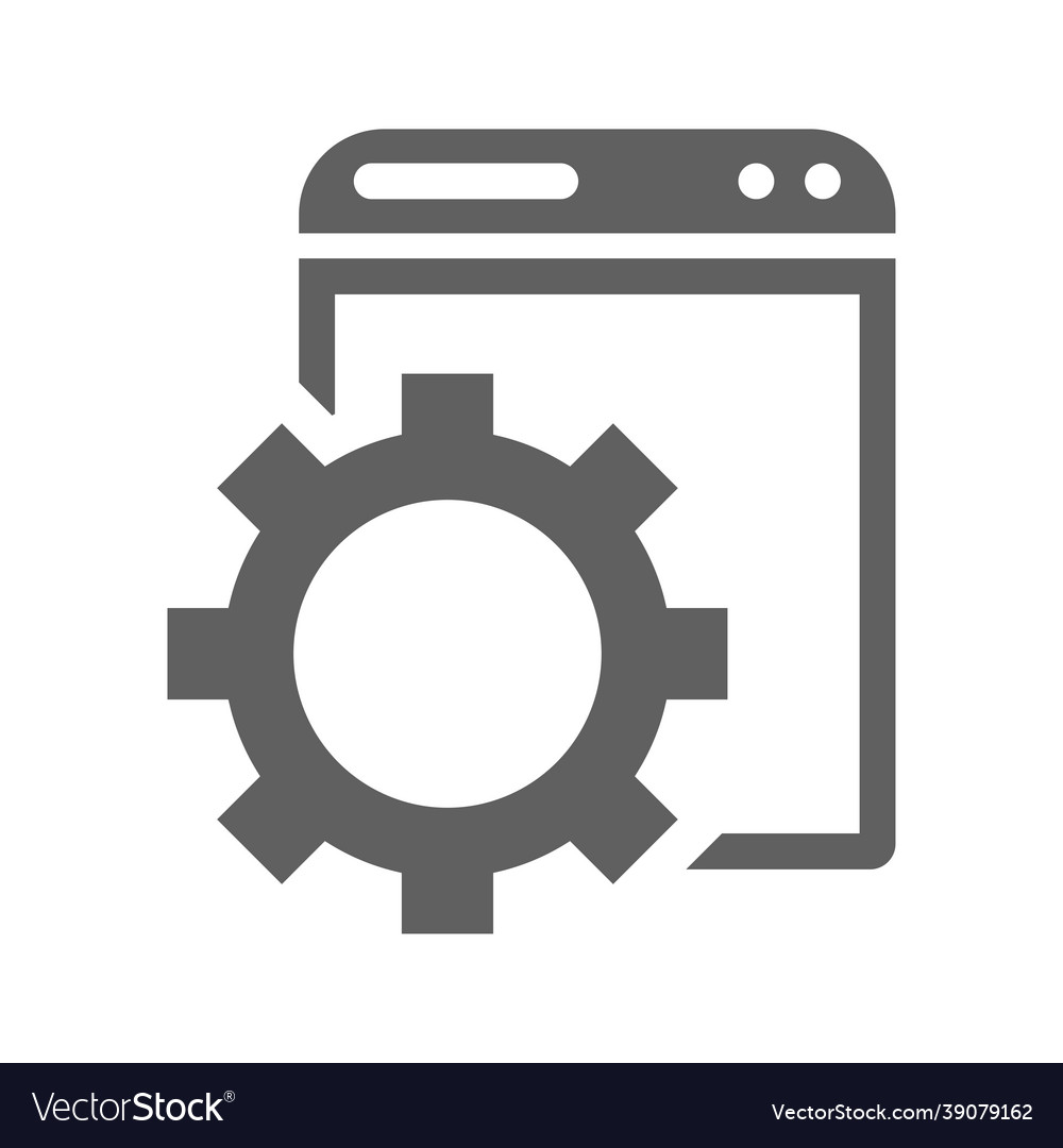 Browser configuration gear icon gray graphics